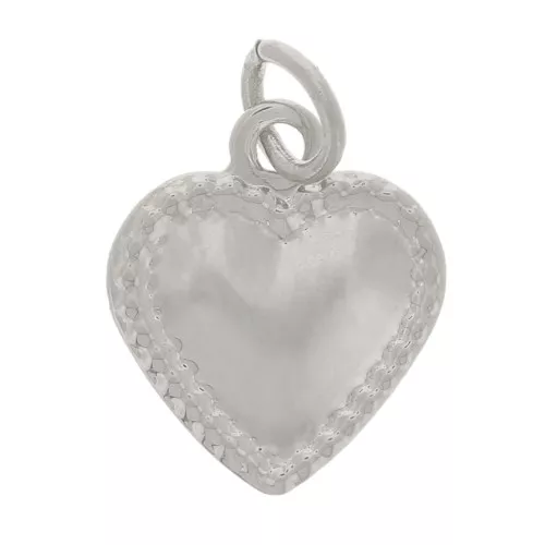 10x8mm 316L stainless steel worked heart charm x1