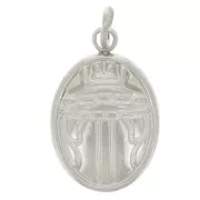 16x10mm Stainless Steel 316L Oval Beetle Charm x1