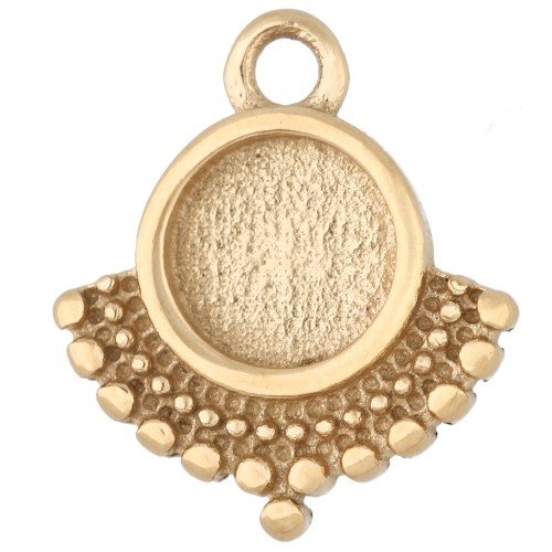 14x12.5 mm Ethnic Charm for 6 mm Cabochon - Gold-Plated 304 Stainless Steel x1
