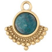 14x12.5 mm Ethnic Charm for 6 mm Cabochon - Gold-Plated 304 Stainless Steel x1