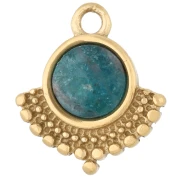 14x12.5 mm Ethnic Charm for 6 mm Cabochon - Gold-Plated 304 Stainless Steel x1