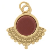 14x12mm Stainless steel 316L Ethnic charm for 6mm cabochon - Gold Tone x1