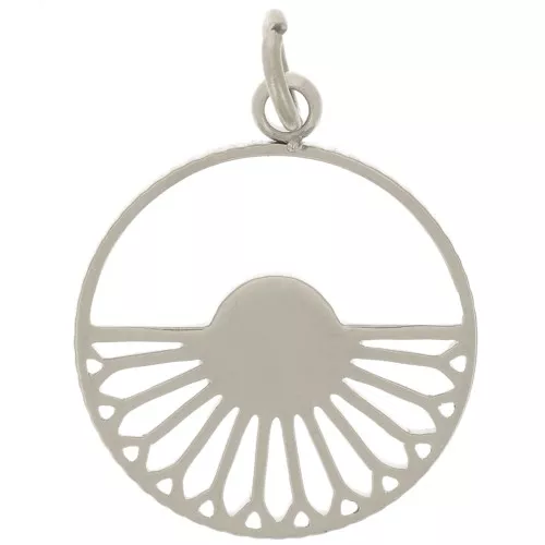 14mm 316L Stainless Steel Round Hollow Pendant for 4mm Cabochon x1
