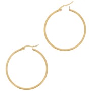 40mm Stainless Steel 304 hoop earrings - Gold Tone x2