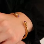 4.7x192mm Stainless Steel 304 Bracelet for 4mm cabochon - Gold Tone x1