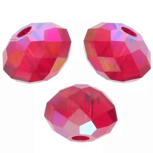 4mm PureCrystal 5040 flattened round beads - Light Siam Shimmer 2X x20