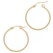 28mm square wire hoop earrings - Gold filled x 2