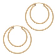 24mm double wire hoop earrings to decorate - Gold filled x2
