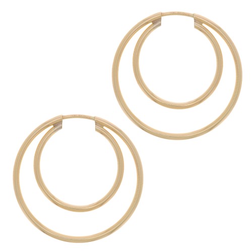 24mm double wire hoop earrings to decorate - Gold filled x2