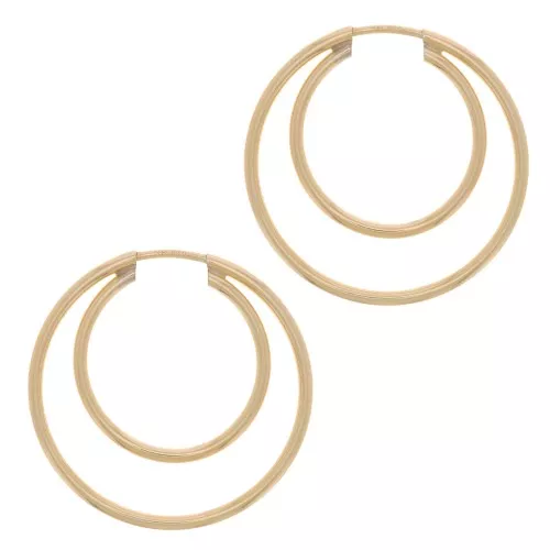 24mm double wire hoop earrings to decorate - Gold filled x2
