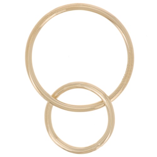 Two interlaced closed rings 15 and 10mm - Gold filled x1