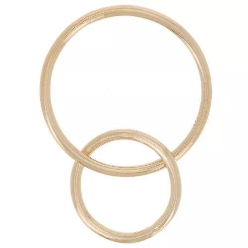 Two interlaced closed rings 15 and 10mm - Gold filled x1