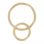 Two interlaced closed rings 12 and 8mm - Gold filled x1