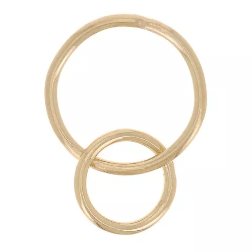 Two interlaced closed rings 12 and 8mm - Gold filled x1