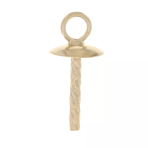8mm semi-pierced bead pendant clip - Gold filled x1