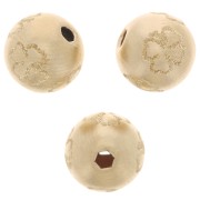 8mm Round bead with engraved diamond effect clover pattern - Gold filled x1|raw }}