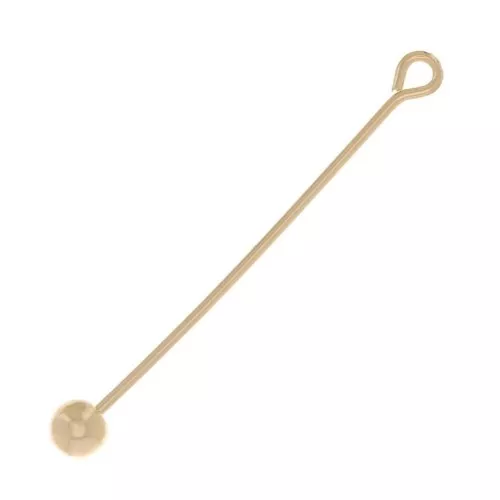 28x0.6mm eye pin with unscrewable ball - Gold Filled x1