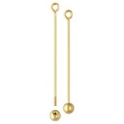 28x0.6mm eye pin with unscrewable ball - Gold Filled x1