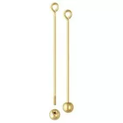 28x0.6mm eye pin with unscrewable ball - Gold Filled x1