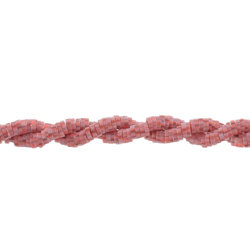 4x1mm Heishi polymer clay rondelle beads - Multi Brown - Brick x39cm