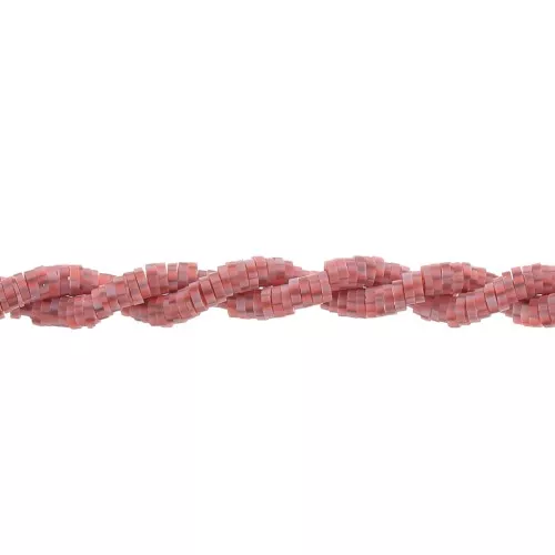 Heishi beads polymer clay rondelles 4x1 mm - Multi Brown - Brick x39cm