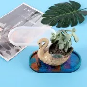 17.5x9cm Silicone mould to make an oval resin tray x1