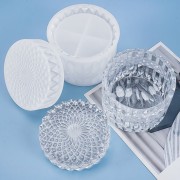 9cm Silicone mould to make a storage box with crystal decoration in resin x1