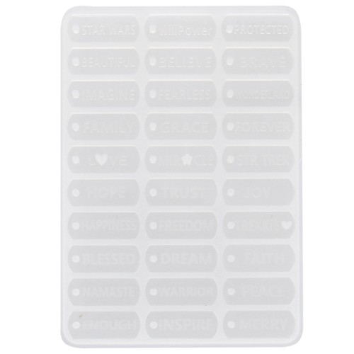 Silicone mould to make 30 resin rectangle message charms x1