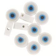 10mm Round beads assortment - lucky eye - polymer clay - White x10