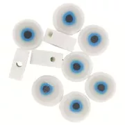 10mm Round beads assortment - lucky eye - polymer clay - White x10