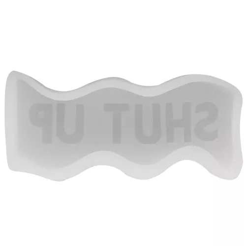 11.5x3.5cm Silicone soap mould - wave shape with word Shut Up - Transparent x1