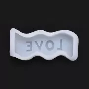 12x4.5cm Silicone soap mould - wave shape with word Love - Transparent x1