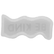 12x3.5cm Silicone soap mould - wave shape with word Be Kind - Transparent x1