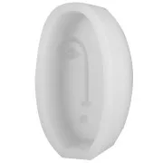 10x5.5cm Silicone soap mould oval - abstract face - Transparent x1