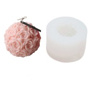 4cm Silicone candle mold - 3D flower ball - Transparent x1