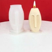 9x5cm Silicone candle mould - 3D abstract face - Transparent x1