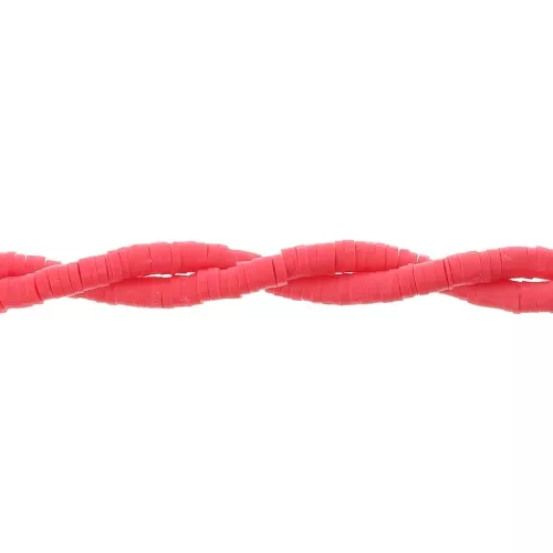 Heishi polymer clay rondelle beads 3x1 mm - Red x45cm
