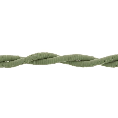 Heishi polymer clay rondelle beads 3x1 mm - Olive x45cm