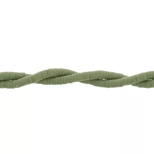 Heishi polymer clay rondelle beads 3x1 mm - Olive x45cm