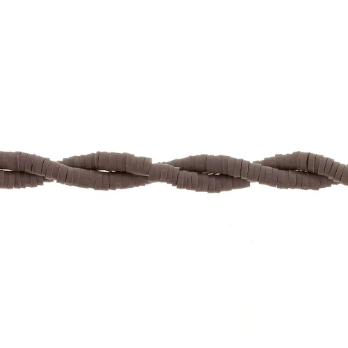 3x1mm Heishi polymer clay rondelle beads - Dark Brown x45cm