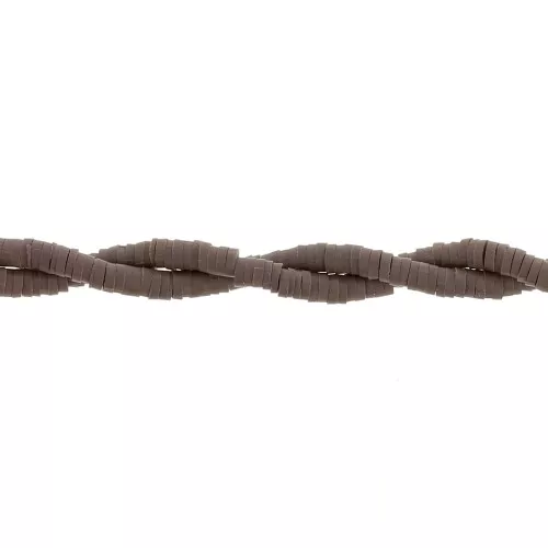 Heishi polymer clay rondelle beads 3x1 mm - Dark brown x45cm