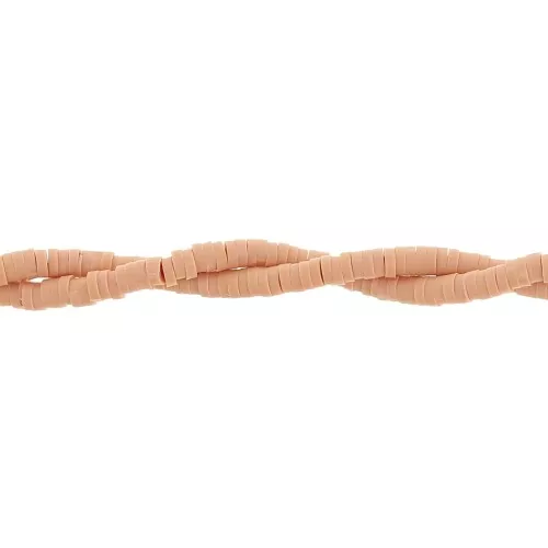 Heishi polymer clay rondelle beads 3x1 mm - Nude orange x45cm