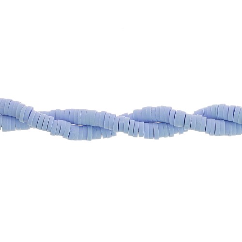 Heishi polymer clay rondelle beads 4x1 mm - Light blue x45cm