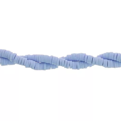 Heishi polymer clay rondelle beads 4x1 mm - Light blue x45cm