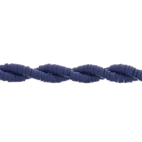 Heishi polymer clay rondelle beads 4x1 mm - Midnight blue x45cm