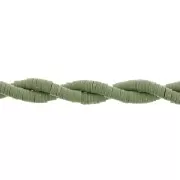 4x1mm Heishi polymer clay rondelle beads - Olive x45cm