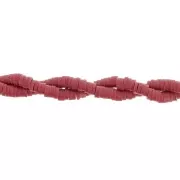 Heishi beads polymer clay rondelles 4x1 mm - Burgundy x45cm