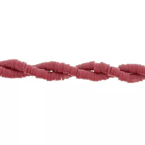 Heishi beads polymer clay rondelles 4x1 mm - Burgundy x45cm