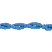 Heishi polymer clay rondelle beads 4x1 mm - Blue jean x45cm