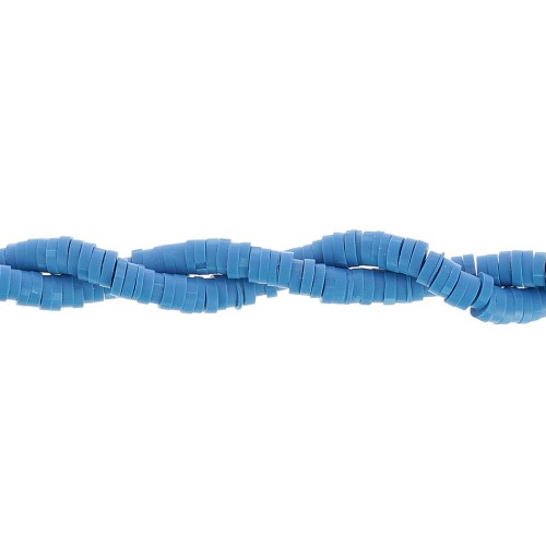 Heishi polymer clay rondelle beads 4x1 mm - Blue jean x45cm